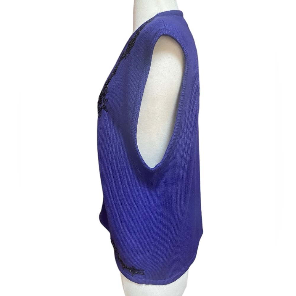 1990s Koret Beaded Button Down Wool‎ Blend Vest - image 3